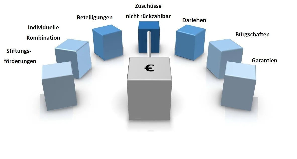 verschiedene Arten von Fördermitteln
